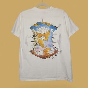 Vintage Hard Rock Cafe Double Sided Single Stitch Art Shirt Medium Earth